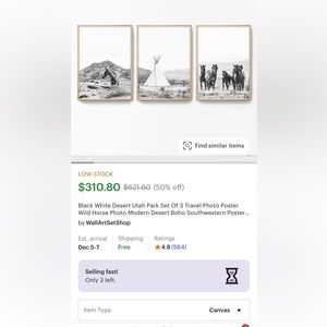 Boho Desert Scene/ 3 piece set